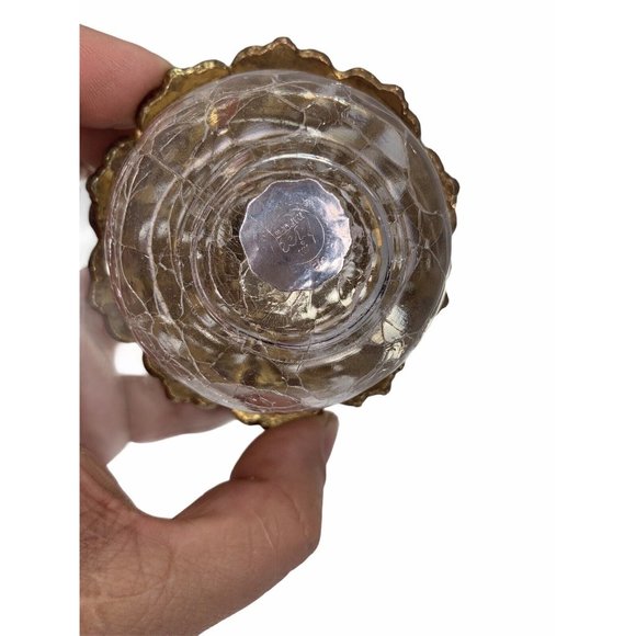 Antique Crystal and Brass Refillable Perfume Bottle I.W. RICE HICE Made in Japan - Picture 7 of 12